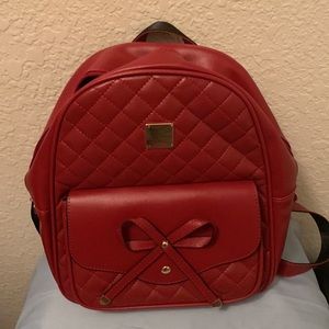 Red Mini Backpack Purse and Matching Small Pouch